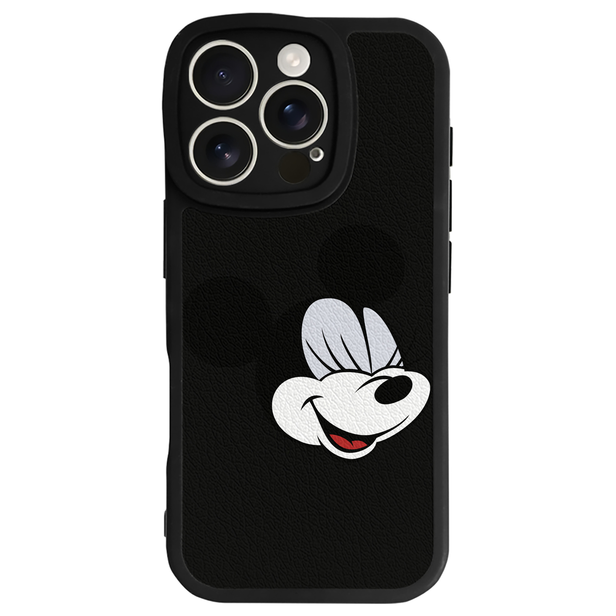 （画像用） ミッキーマウス Mickey Mouse 【iPhone 16シリーズ対応】シリコンスマホケース（レザー調） 材質：シリコン